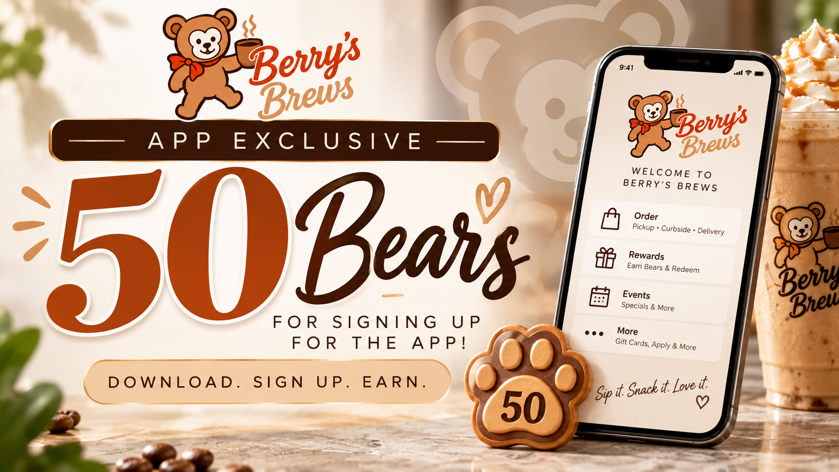 Download the App & Get 50 Bonus Bears promotional artwork