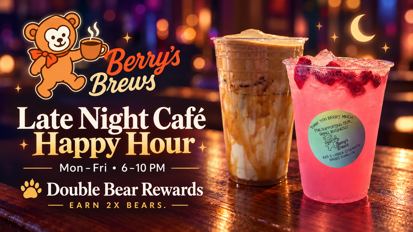 Late Night Café Happy Hour promotional artwork